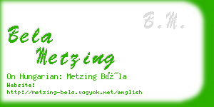 bela metzing business card